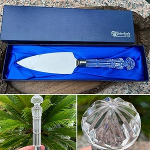 👀RARE WATERFORD CAKE PIE SLICE LISMORE CRYSTAL CUT GLASS  11” BOXED MINT SIGNED - Picture 1 of 8