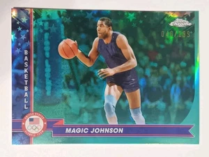 Magic Johnson 2024 Topps Chrome Olympics Aqua Refractor 81/199 #187 - Picture 1 of 2