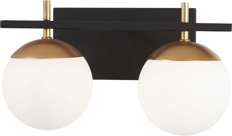 George Kovacs Alluria Vanity, 2-Light 150 Total Watts, Black with Autumn Gold - Image 1 of 1
