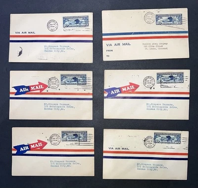 (6) JUNE 18,1927 WASHINGTON DC ~ CHICAGO AIR MAIL COVERS (#1) - Image 1 of 4