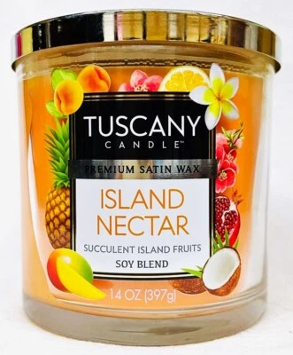 1 Tuscany Candle ISLAND NECTAR Premium Satin Wax 3-Wick Tumbler Large 14 oz - Image 1 of 3