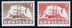 GREENLAND 1950 POLAR SHIP SC#36-37 MNH CV$24.75 - Picture 1 of 1