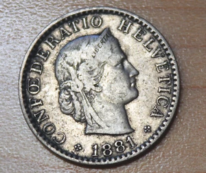 1881 Switzerland 20 Rappen - Picture 1 of 2