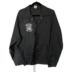 Vintage schwarze Steve Yeager Celebrity Golf klassische Windbreaker Jacke Größe Large - Bild 1 von 4