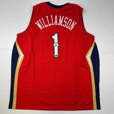 Facsimile Autographed Zion Williamson New Orleans Red Reprint Jersey Size Men XL - Image 1 of 4