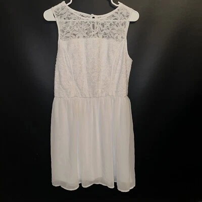 Lily Rose Girls XL White Fit & Flare Floral Sleeveless Dress - Image 1 of 4
