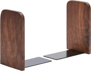 Pandapark Wood,Non-Skid Bookend for Shelves,Heavy Duty,Book Stand for Cds,1 Pair - Picture 1 of 12