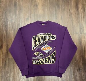 Vintage Baltimore Ravens Super Bowl XXXV Champions Crewneck Sweatshirt - Size XL