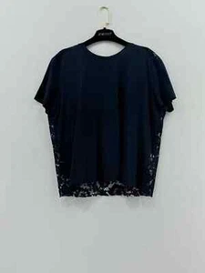 VALENTINO Loose Fit Black Lace Back Cotton Blend Size Large Top - Picture 1 of 4