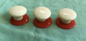 3- NOS Vintage Soda Shop Diner Ice Cream Cabinet Knobs Pulls 1950’s Era Art Deco - Picture 1 of 4