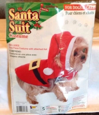 Traje de Papá Noel Disfraz para Mascota Lindo Perro Papá Noel Vestido Elegante Talla Pequeña Foto 1 de 4