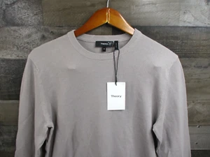 Suéter Theory Para Hombres Medio Gris Ceniza Piqué Tejido Riland Breach Cuello Redondo Pullover - Imagen 1 de 13