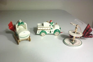 Vintage SPODE THREE Christmas Ornaments Porcelain - Picture 1 of 6