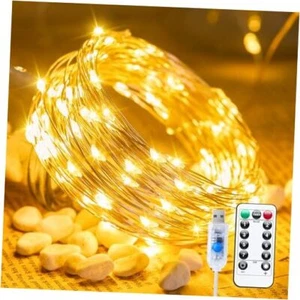 USB Fairy Lights Plug in, 33 ft 100 LED Twinkle String 100 LEDs Warm White - Picture 1 of 7