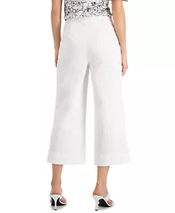 INC International Concepts Women's Button-Fly Culottes (6, Bright White) - Picture 1 of 4