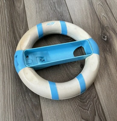 Nerf Blue / White Foam Steering Racing Wheel Controller Grip for Nintendo Wii - Image 1 of 4