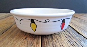 NEW Homer FIESTA Small Bowl 14 oz. String of Lights Cereal Christmas Bon 5 5/8" - Picture 1 of 8