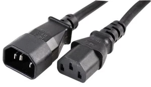 5m Kettle Lead IEC Extension Cable C13 to C14 Male Plug to Female Socket Black - Picture 1 of 3