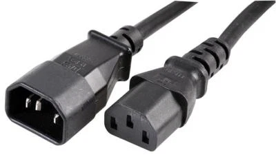 5m Kettle Lead IEC Extension Cable C13 to C14 Male Plug to Female Socket Black - Image 1 of 3
