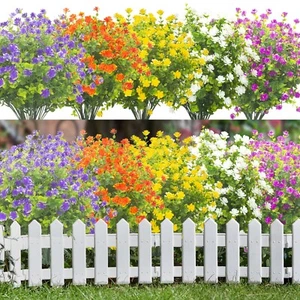20 Bundles Outdoor Artificial Fake Flowers UV Resistant Boxwood Faux Plastic ... - Picture 1 of 7