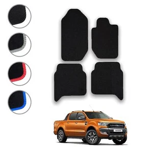 Floor Mats for Ford Ranger 2012+ Double Cab Tailored Carpet Colour Trim Van Mat - Picture 1 of 37