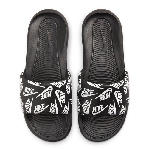 Nike Victori One Slide stampata UK 6 BIANCO E NERO
