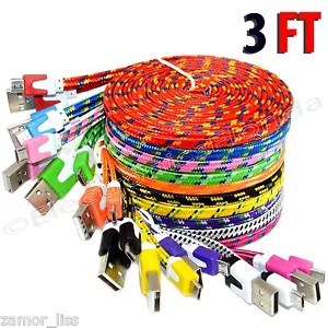 For Android Phones Braided Micro USB 2.0 Charging & Sync Charger Cord lot - Picture 1 of 12