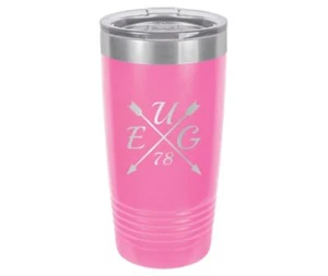 Personalized Engraved // Arrow Monogram // Travel Tumbler - Picture 1 of 9