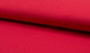 Bambino Double Gauze Muslin Fabric Material RED - Picture 1 of 1