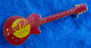 GUITARRA GIBSON LES PAUL ROJO SANGRE ESTOCOLMO SUECIA REJILLA 3LC Hard Rock Café PIN - Imagen 1 de 1