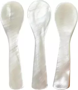 Caviar Spoon 3Pcs Mother of Pearl Spoons for Caviar Ice Cream Sauce 3.54 Inches - Picture 1 of 6