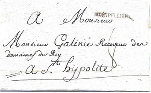 Marque Postale du 24 04 1778 de MONTPELLIER  pour  ST HYPOLITE  ( 68 ) - Bild 1 von 3