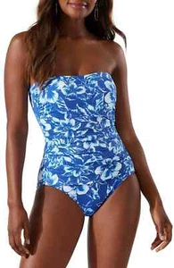 Tommy Bahama L21803 strahlend blau geraffter Damen-Badeanzug Größe 6 - Bild 1 von 2