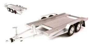 MODELLINO CARRELLO AUTO STATICO IXO MODEL AUTOTRAILER SILVER SCALA 1/18 - Foto 1 di 5