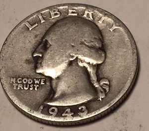 1943 Washington Quarter 90% Silver. - Imagen 1 de 2