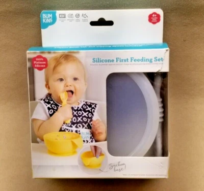 Bum Kins Silicona Primera Alimentación Set 4+ Silicona Platino Foto 1 de 4