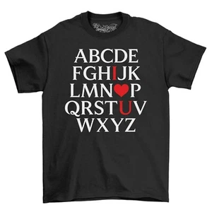 ABC I Love You T-Shirt Valentines Day Gift Idea Boyfriend Girlfriend Top - Picture 1 of 6