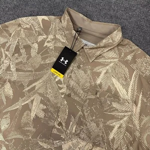New Men's 3XL Big & Tall Under Armour Dockside Button Up Short Sleeve Fish Shirt - Picture 1 of 8