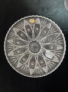 Bohemia Czechoslovakia Hand Cut 24% Lead Crystal 12” Round Bowl Queen Lace - Picture 1 of 11