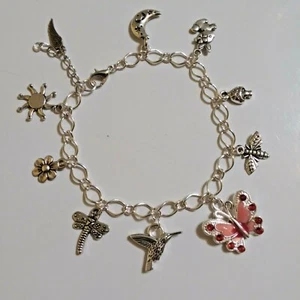 Handcrafted Springtime Fun Charm Bracelet - Picture 1 of 8