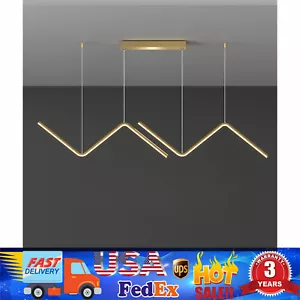 New LED Slender Strip Pendant Light Chandelier Ceiling Lamp Fixture W/ Remote - Picture 1 of 21