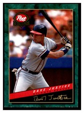 1994 Post Cereal #6 DAVID JUSTICE Atlanta Braves