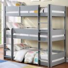 Grey Triple Sleeper Bunk Bed With Three Beds - Sleepland Treble With 3 Tiers