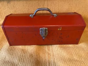Vintage Metall 2-stufige purpurrote Werkzeugkiste mit Griff, 1960er, Mitte des Jahrhunderts modern - Bild 1 von 22