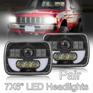 Pair 5x7 7x6" LED Headlights High/Low Beam For Dodge W150 W250 Ramcharger Ram 50 - Picture 1 of 12