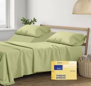 THREAD SPREAD 100% Egyptian Cotton Sheets Cali. King Size - 600 Thread Count - Picture 1 of 9