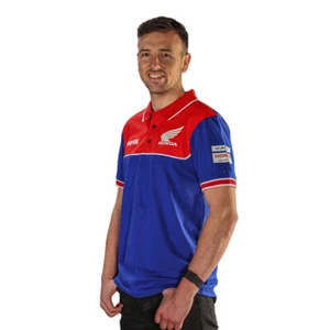 Official 2023 Honda Racing Men's Blue & Red British Superbikes Polo Shirt - Picture 1 of 2