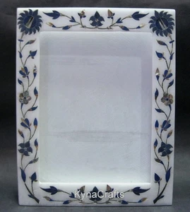 Lapis Lazuli Inlay Frame with Floral Art inlay Work 10 x 8 Inches Picture Holder - Picture 1 of 6