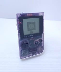 Nintendo Game Boy Pocket MGB-001 Clear Purple Console Tested Rare - Picture 1 of 8