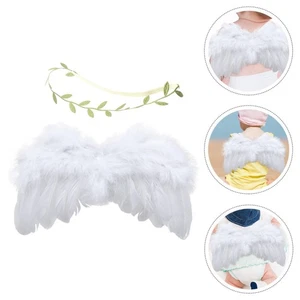 1 Set Delicati Puntelli Foto Decorativi Neonato con Fascia Foglia - Foto 1 di 11
